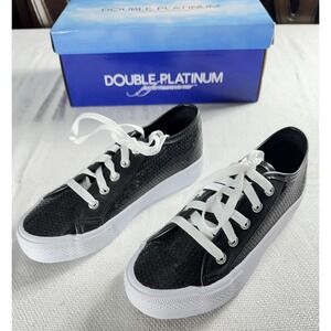 Double Platinum Performance Shoes Womens Size 6 Sequin CHUX Dance Sneaker New‎